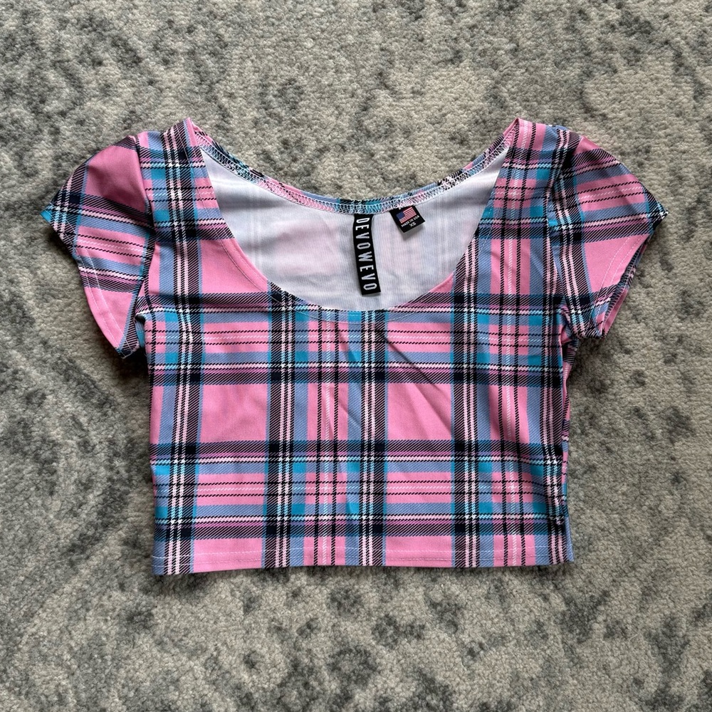 Plaid Pastel Crop Top